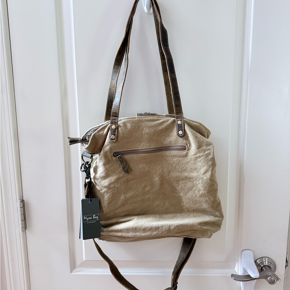 Myra Bag Olive Patterned Shoulder Bag - Picture 2 of 7